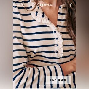 SEZANE GAËL MARINIÈRE ECRU / NAVY Size XS NWT!!